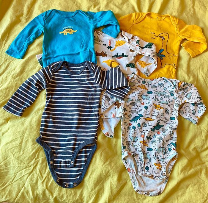 Body à manches longues unisexe, lot de 5, bébé 6 mois