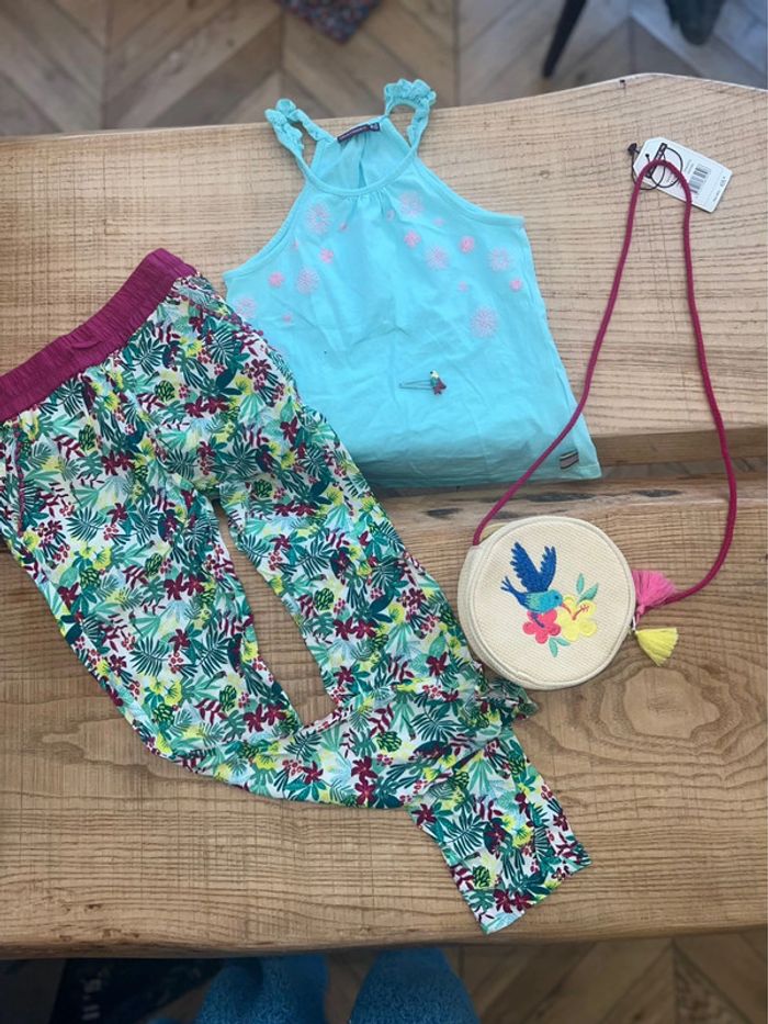 Ensemble été sergent major 7 8 ans pantalon débardeur pantalon sac à main neuf barrette à cheveux - photo numéro 9