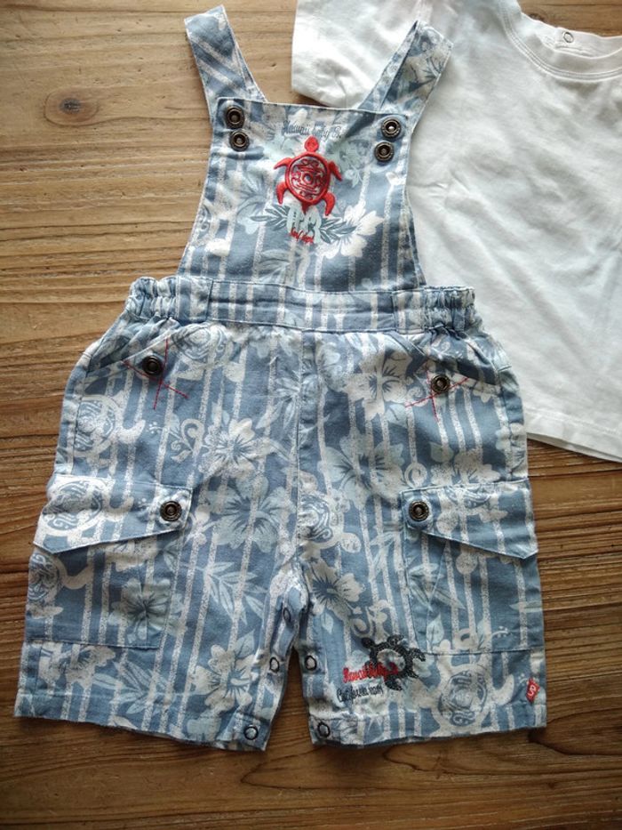 Ensemble salopette short garçon 18 mois - photo numéro 3