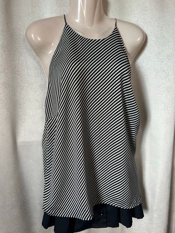 Superbe tunique rayures diagonales noir écru M H&M
