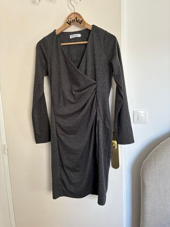 Robe manche longue style portefeuille gris chiné Naf Naf Taille M
