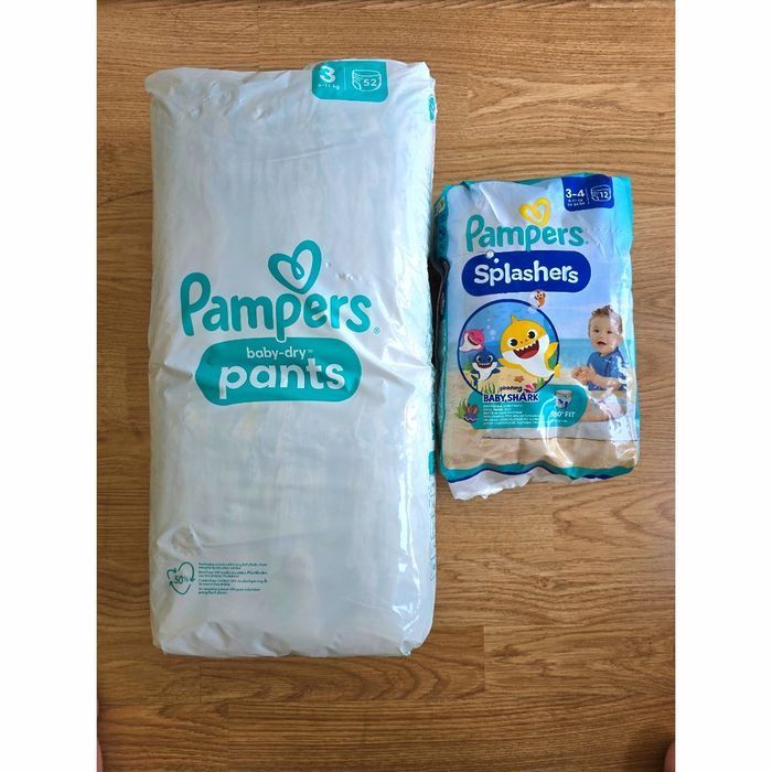 Lot couches Pampers, taille 3-4