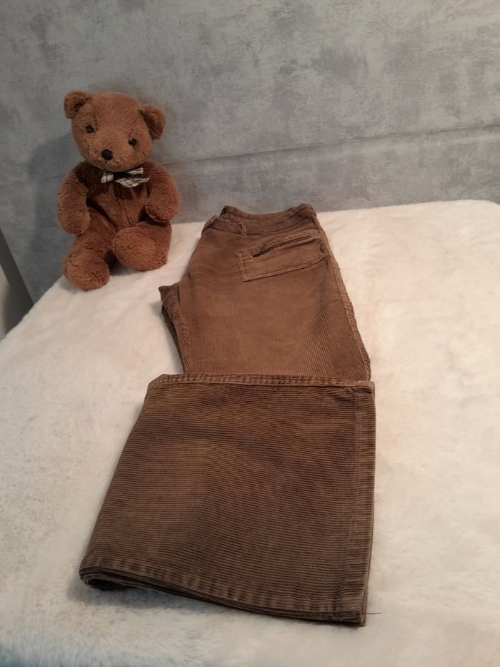 Pantalon Évasé Femme Velours Côtelé Marron - Lisaka - T.38