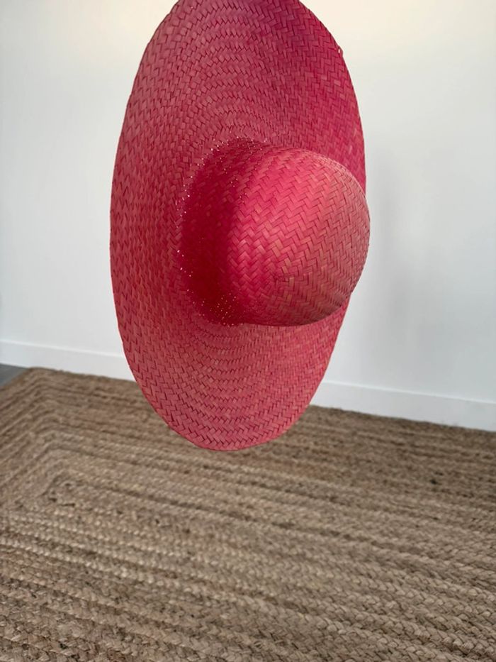 Chapeau paille rose été hut hat Sombrero Cappello hoed Chapéu plage playa