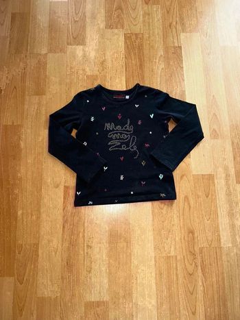 T-shirt manches longues Catimini - 4 ans - Noir motifs colorés