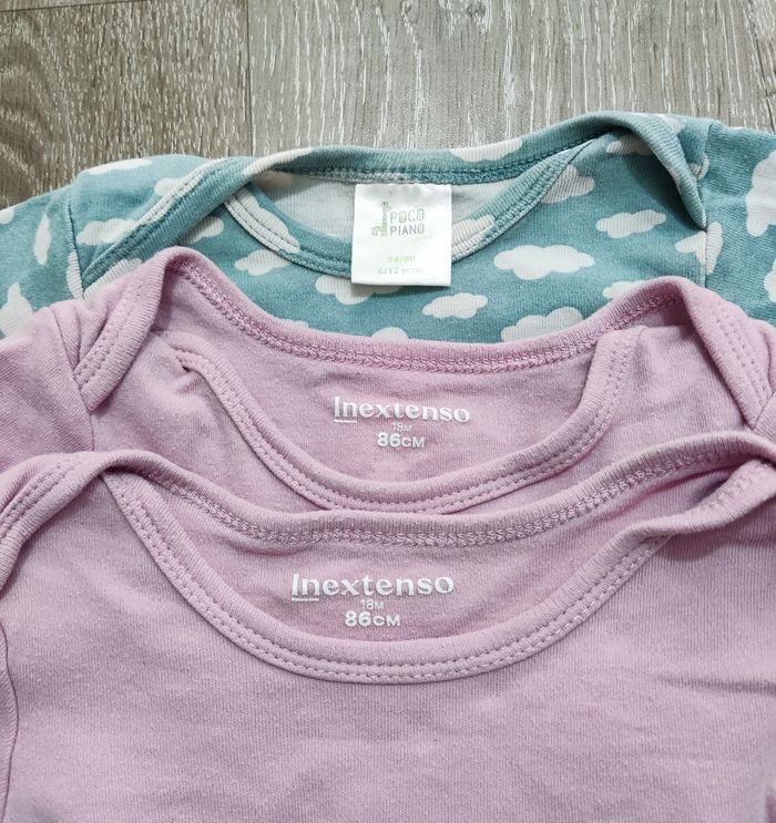 Lot 3 bodies manches longues, bébé filles 12 mois - photo numéro 3