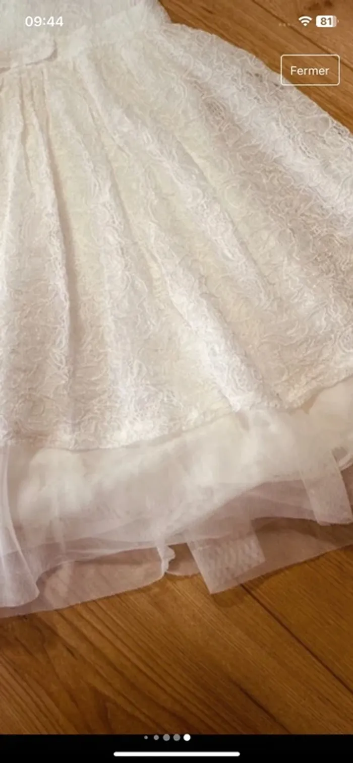 Taille 3 ans Robe cérémonie fille Orchestra blanche nacrée * tulle brodé * 💞 - photo numéro 4