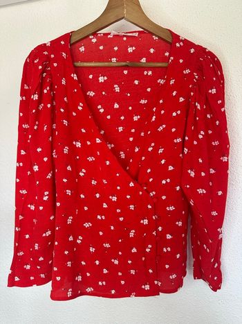 Blouse chemisier Mango taille XS rouge fleuris