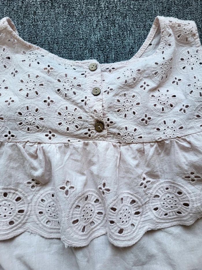 Top Broderie Anglaise - Rose - Bohème Chic - Taille Unique - Détails Volants - Made in Italy - photo numéro 2