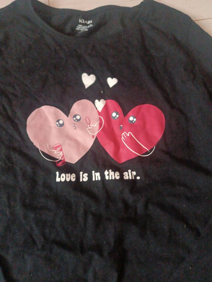 Tee-shirt ml noir love 12 ans - photo numéro 2
