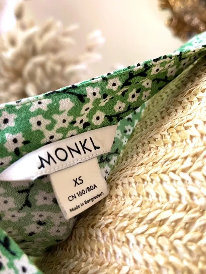 Robe Fleurie Verte – Monki – Taille XS - photo numéro 12