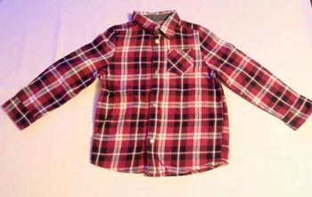 Chemise a carreaux bordeaux garçon