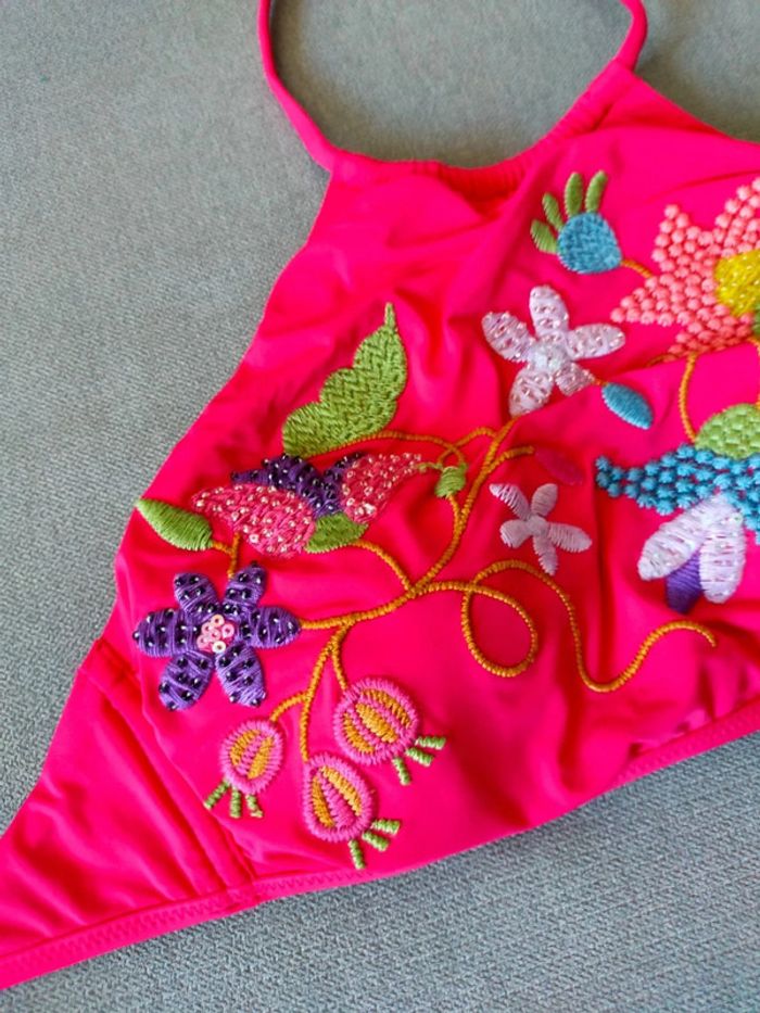 Haut de bikini brodé - Goldenpoint - Taille 80 : équiv. bonnet B/C, 90B FR – Neuf avec étiquette - photo numéro 7