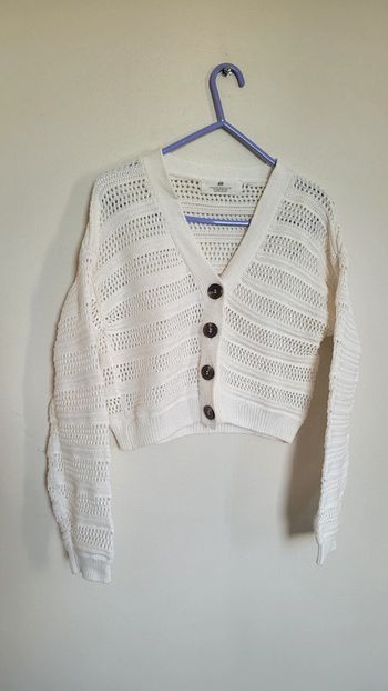 Gilet boutonné maille crochet