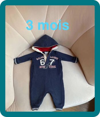 Combinaison jersey épaisse 3 mois Ralph Lauren