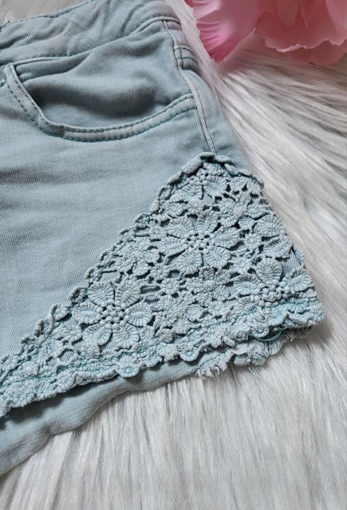 Short jeans dentelle zara 6ans - photo numéro 2