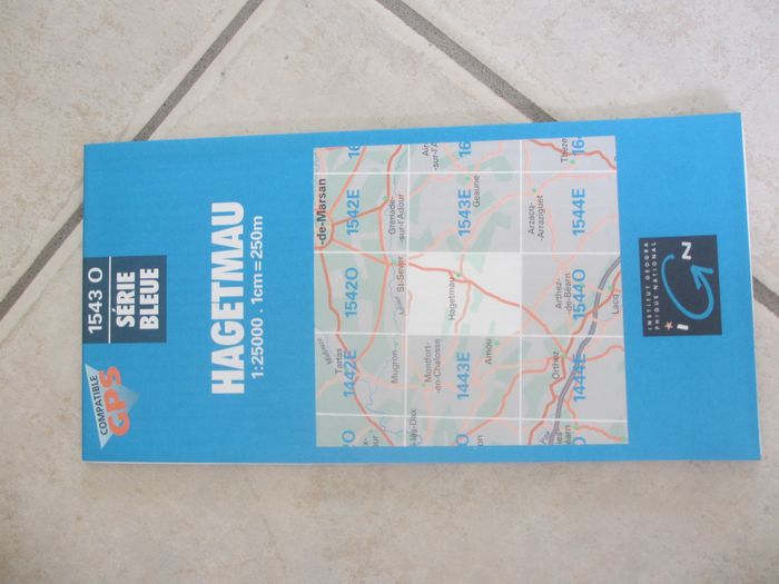 Carte IGN Série bleue 1543 O Hagetmau 1:25000