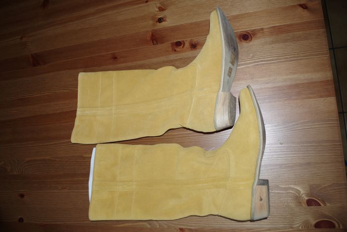 Bottes jaune 39 à enfiler avec tire-botte sur la tige - photo numéro 6