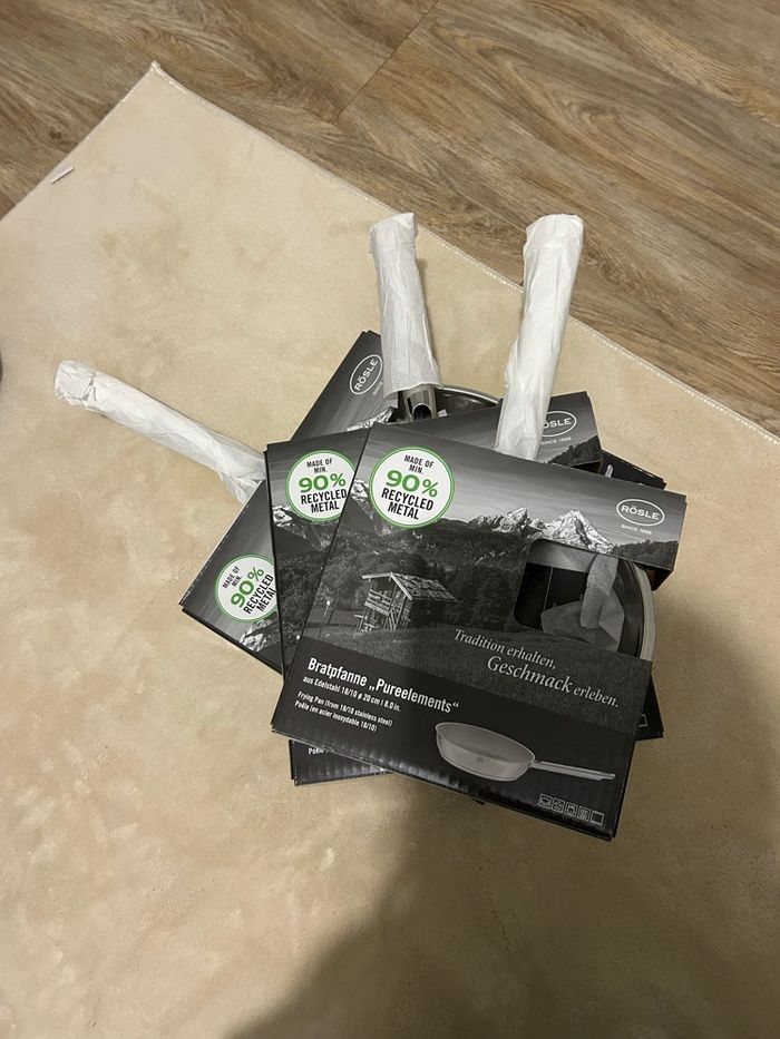 Vend lot de trois poêles en inox rösle - photo numéro 5