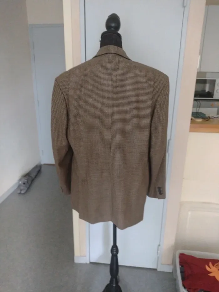 Veste de costume / Blazer Marks & Spencer en laine pied de poule – taille 52 - photo numéro 4