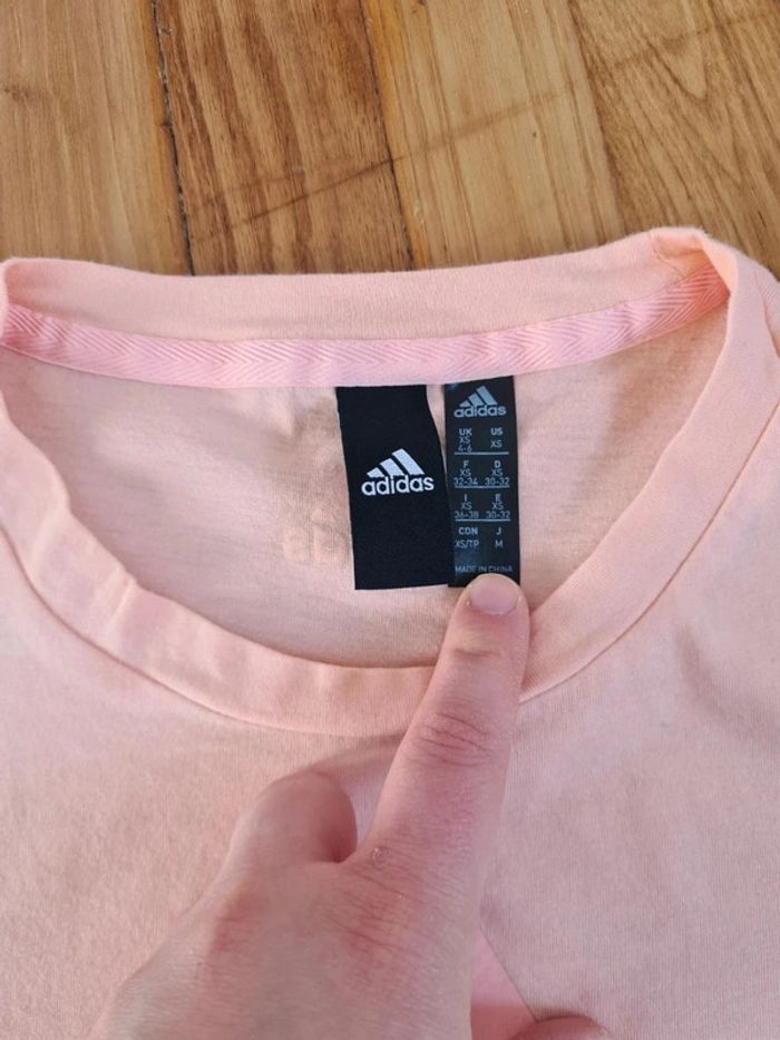 T-shirt manches courtes Adidas rose - photo numéro 2