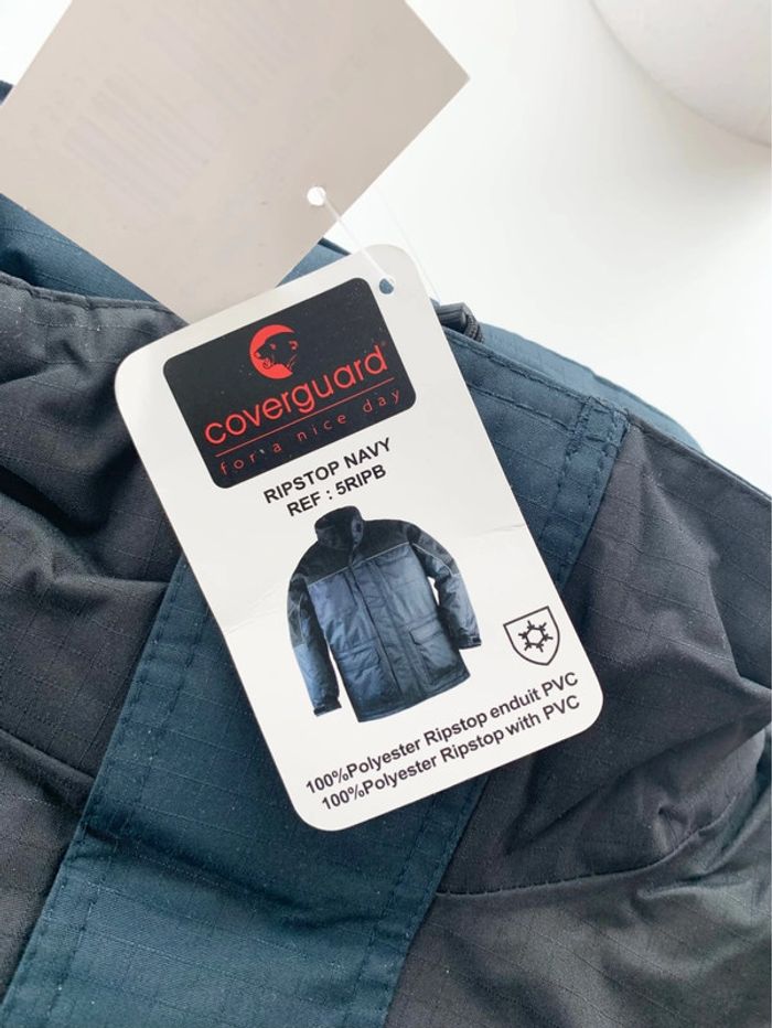 Manteau Parka Ripstop- marine et noire - Coverguard | 5RIPB. Avec capuche rétractable - photo numéro 3