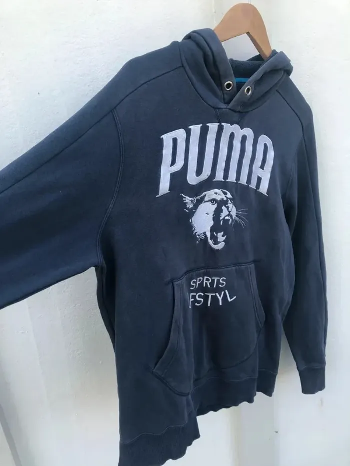 Fully Embroided vintage Puma Hoodie sweater size L - photo numéro 6