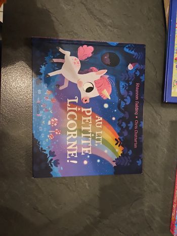 Livre au lit petite licorne