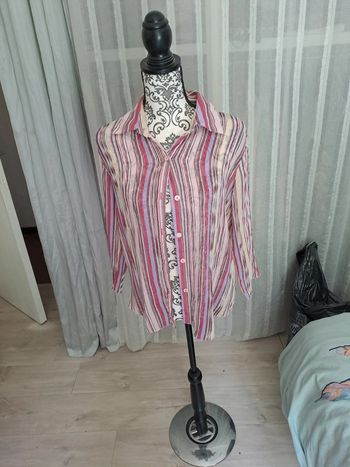 Chemise à rayures rose. T40