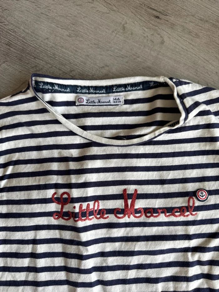 TEE shirt marinière 14 ans fille little marcel - photo numéro 3