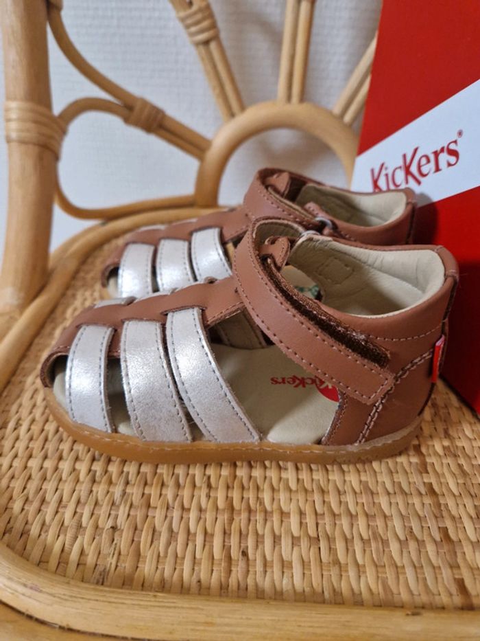 Sandales kickers kick flo camel pointure 22 - photo numéro 5