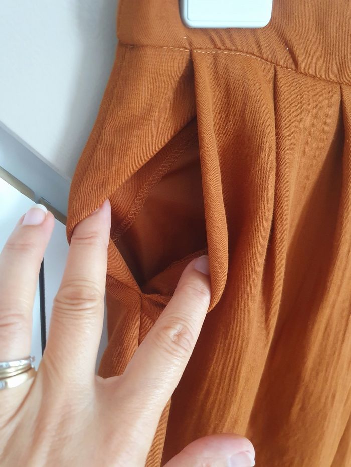 Pantalon large raccourci marron Kiabi T. S - photo numéro 3