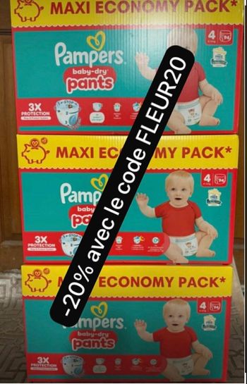 Trois  carton de couches pampers taille 4 normale 