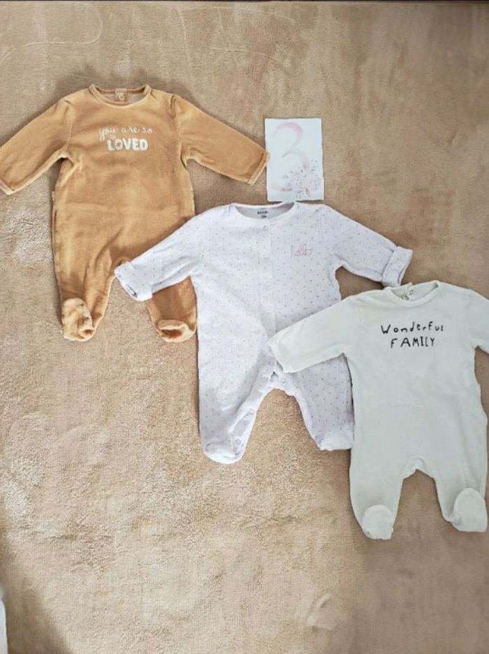 Lot 3 pyjamas 3 mois Kiabi