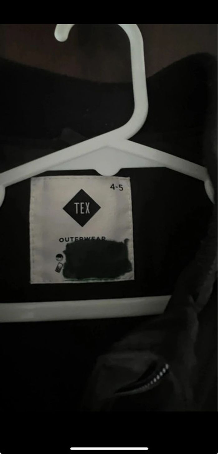 Veste garçon mi saison taille 4/5 ans parfait état marque tex . Noir - photo numéro 5