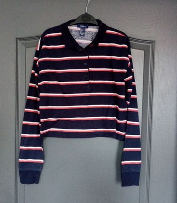 Tee-shirt ML Oversize court bleu marine & blanc & rouge 36/S - Forever 21