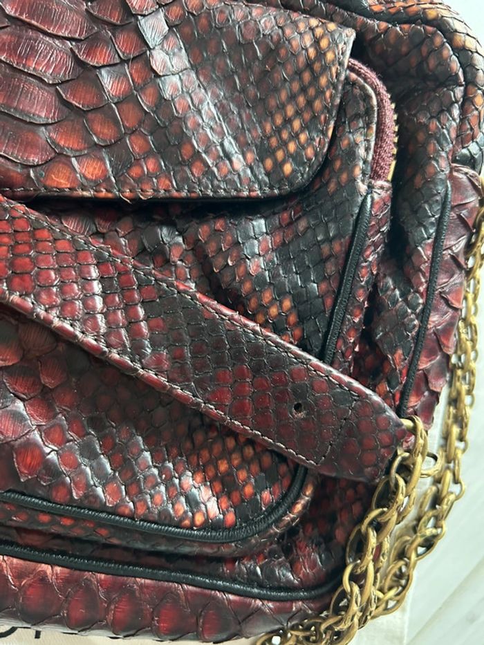 Sac Claris Virot Big Charly python Bordeaux - photo numéro 5