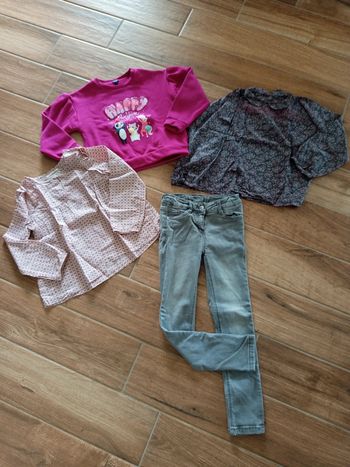 Lot 6 ans. Jean skinny Louise grise+ 2 blouses+ sweat