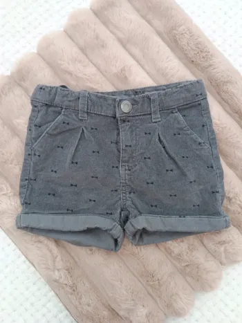 🔸 Magnifique Short Noir en Velours côtelé Fille In Extenso 4 ans🔸