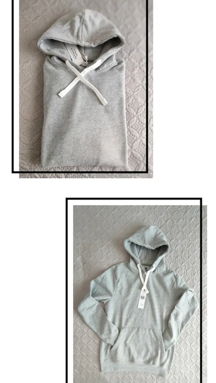 Sweat à capuche gris molletonné Taille M