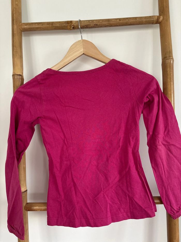 t-shirt rose à manches longues et papillon taille 9/10 ans - photo numéro 6