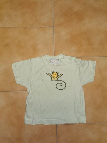 Tee shirt mc vert clair singe 12mois