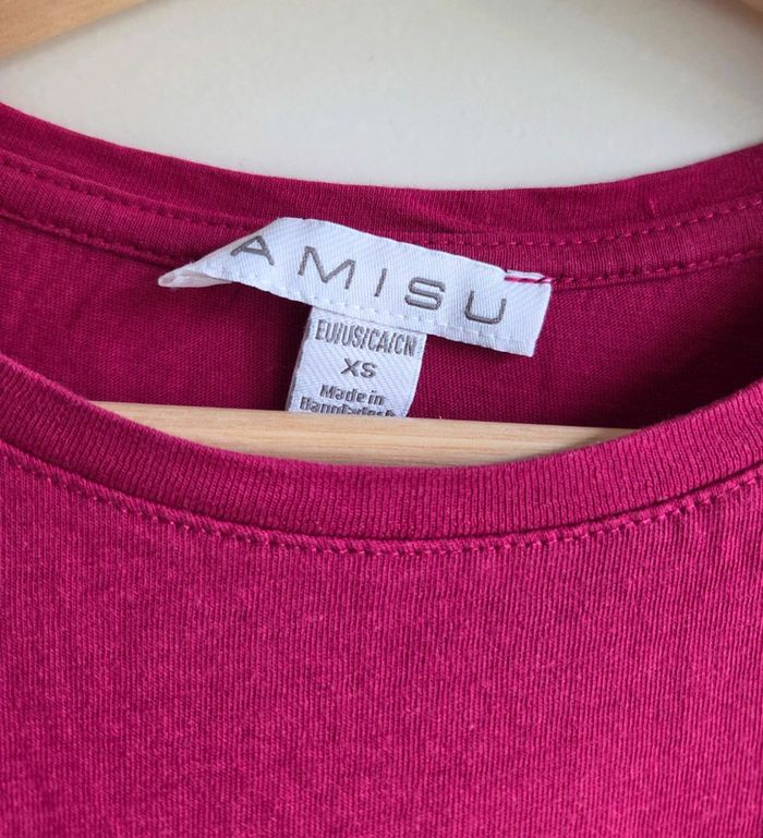 T-shirt fuchsia - Amisu taille XS - photo numéro 4