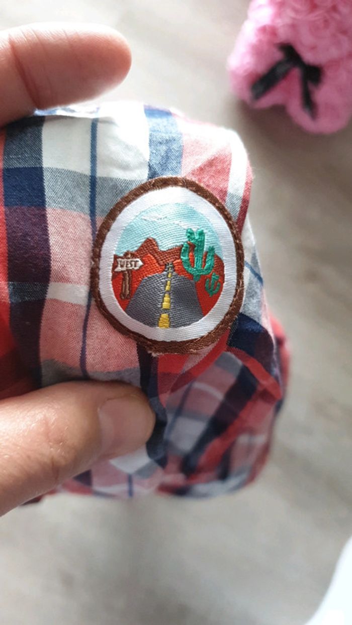 Chemise bleu marine et rouge - photo numéro 3