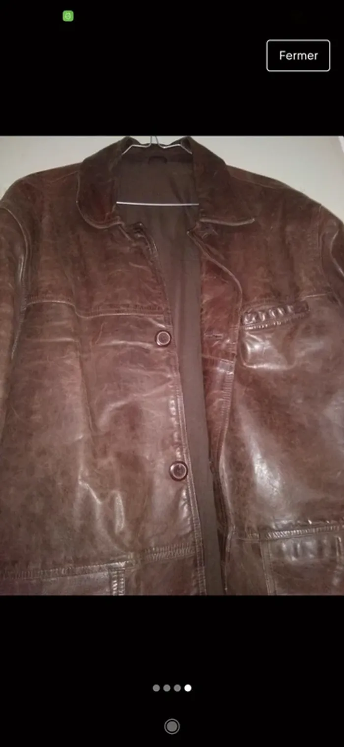 Veste homme marron véritable cuir🐂 de vachette XL - photo numéro 4