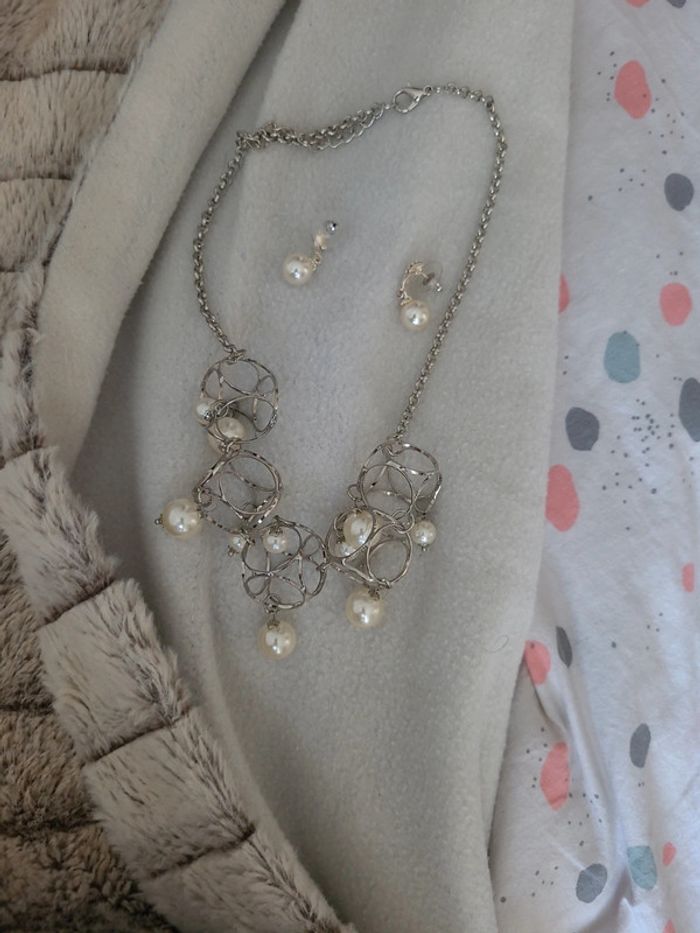 Parure perle blanche