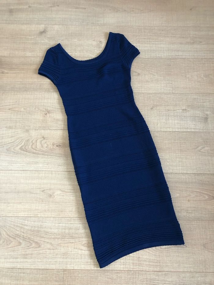 Robe bleue marine à manches courtes Morgan taille M TBE - photo numéro 8