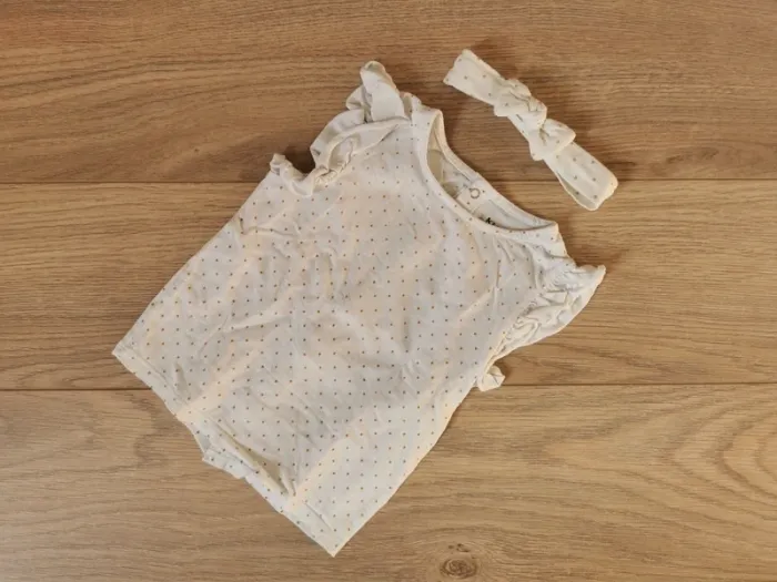 T shirt à pois avec bandeau 12 mois