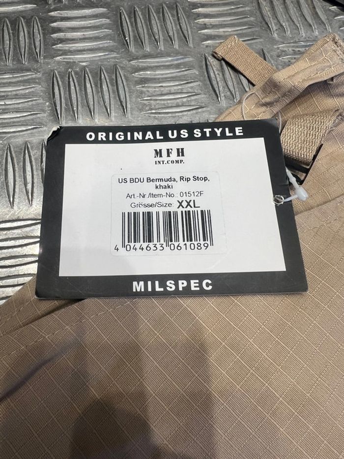 bermuda mfh us bdu ripstop kaki taille xxl neuf - photo numéro 3