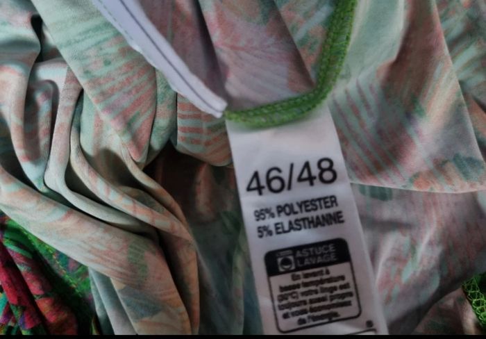 Robe longue d'été verte à motifs tropical taille 46-48 - photo numéro 10
